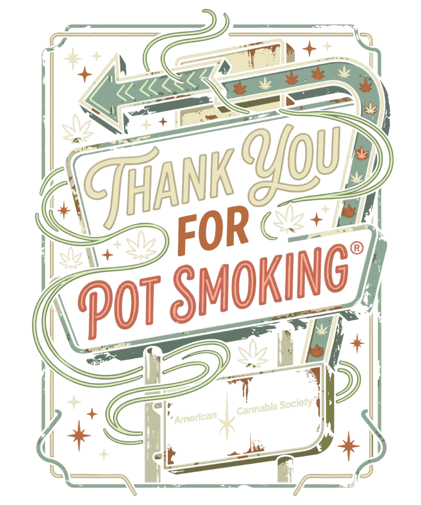 Thank You For Pot Smoking® sign graphic used for GreenRX™ dispensary coupons and discounts