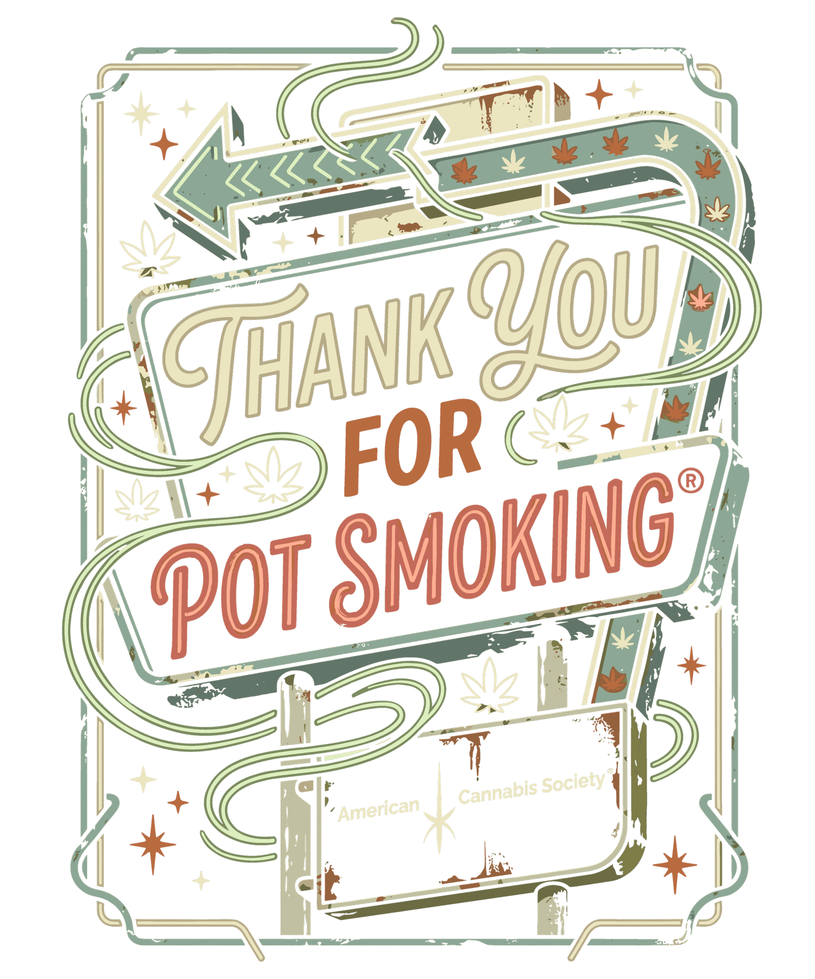 Thank You For Pot Smoking vintage sign - GreenRX dispensary coupon codes and savings near you