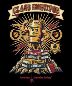 Class Survivor cannabis apparel graphic by the American Cannabis Society sold at THCFACTOR.com